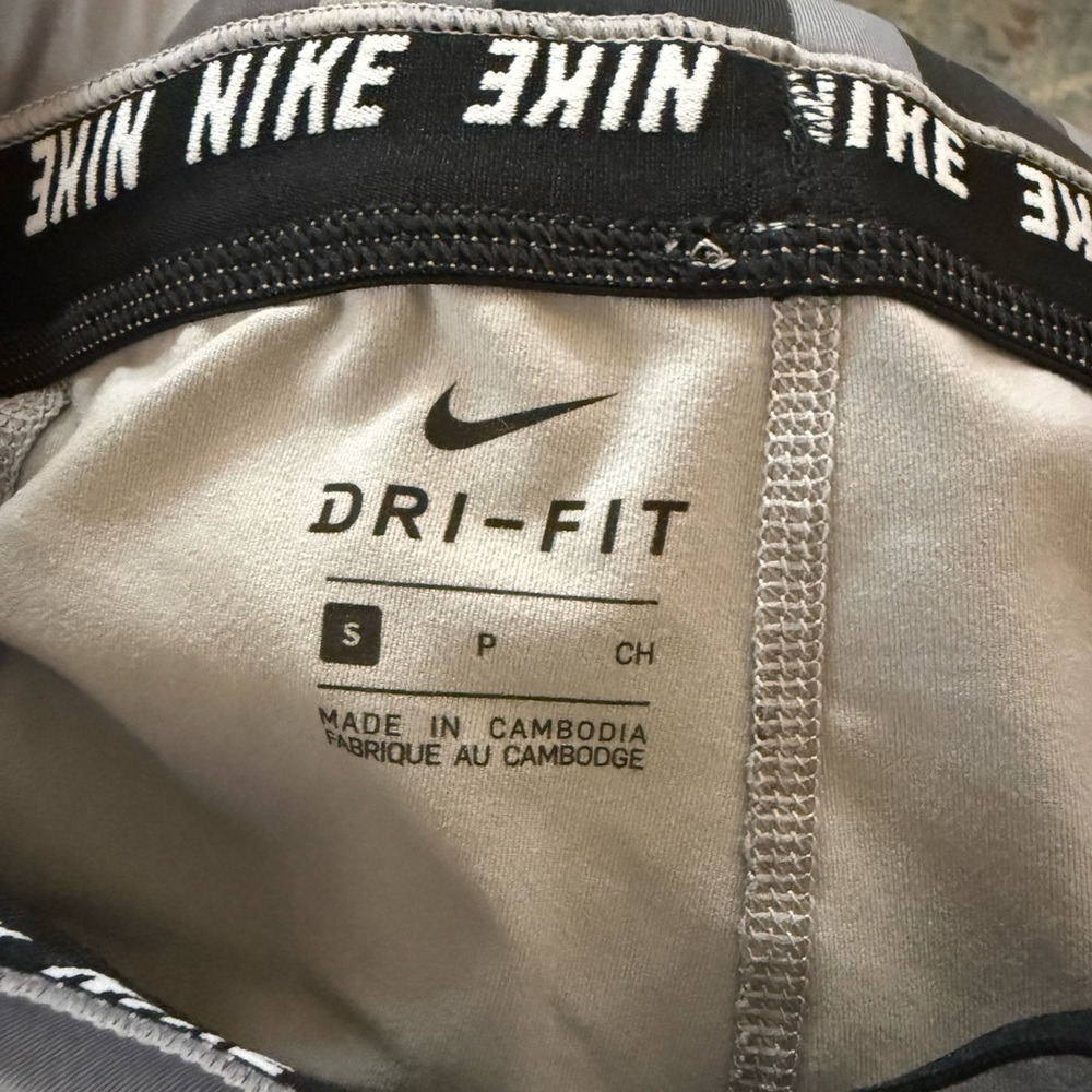 Nike Speed 7/8 Mid Rise Running Tights Grey/Wht/Blk - Picture 4 of 4